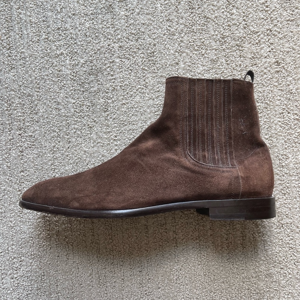 Men’s Italian luxury kid suede leather Chelsea boot